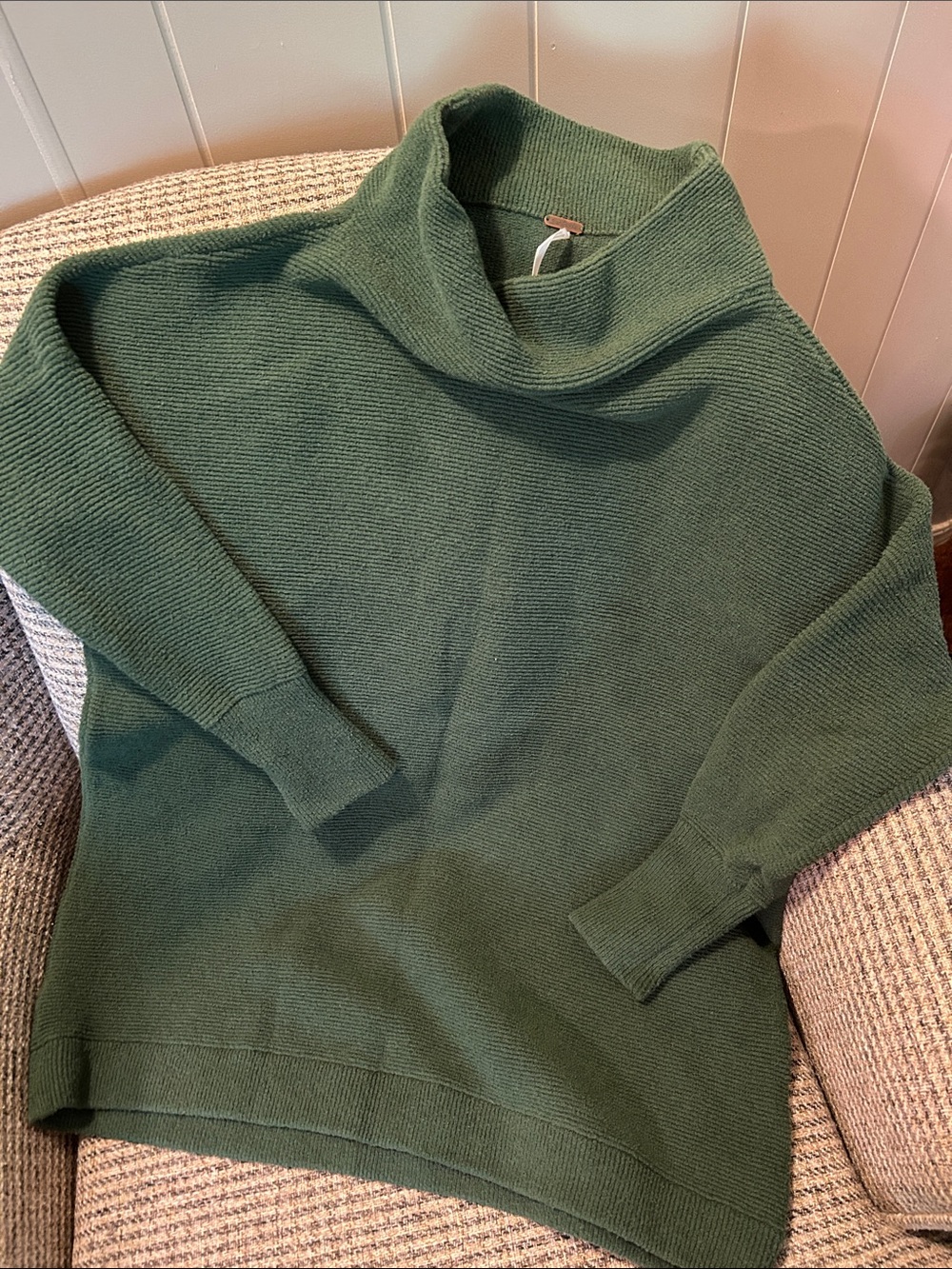 Free People Green Mock Turtleneck Sweater